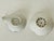 Pair of Antique Polychrome Ceramic Handpainted tea strainers.
