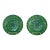 Pair of 19th Century Wedgwood Green Majolica Sunflower Plates For Sale