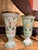 Metal Antique Bohemian Blue Opaline Glass Goblets with Gilt Rim and Florals, Set of 2 For Sale - Image 7 of 8