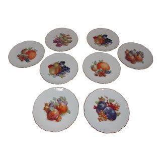 1950s Assorted Bavarian Fruit Plates - Set of 8 For Sale