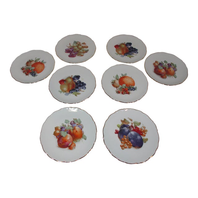 1950s Assorted Bavarian Fruit Plates - Set of 8 For Sale