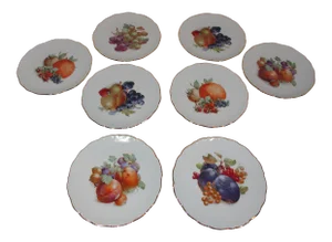 1950s Assorted Bavarian Fruit Plates - Set of 8