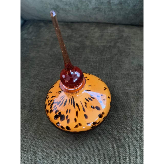 Vintage Murano Art Glass Amber Tone Leopard/Tortoise Perfume Bottle 1960s For Sale - Image 12 of 12