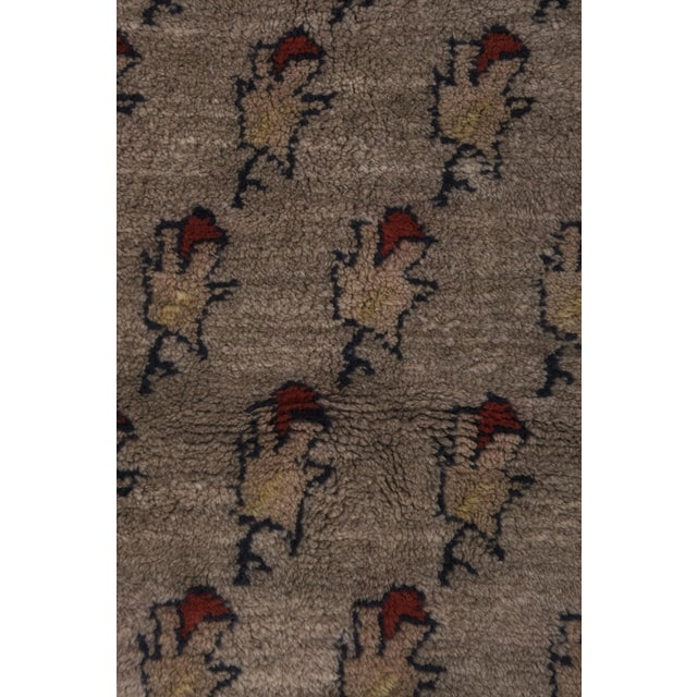 Brown 1960s Vintage Organic Wool Turkish Tulu Rug 3'7'' X 6'11'' For Sale - Image 8 of 13