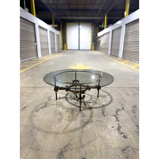 1960s Hand Forged Wrought Iron Coffee Table in the Style of Gilbert Poillerat For Sale - Image 6 of 16