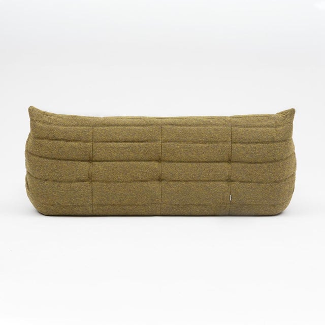 Togo Three-Seater Sofa in Olive Bouclet by Michel Ducaroy for Ligne Roset For Sale - Image 12 of 17