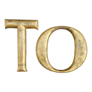Architectural Gold Leaf Sign Letters "T" and "O" Large Scale