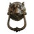 Large Vintage Bronze Leopard Head Door Knocker, Circa 1940 For Sale