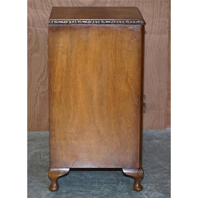 Vintage Burr & Walnut Bedside Cupboard, 1930s For Sale - Image 10 of 13
