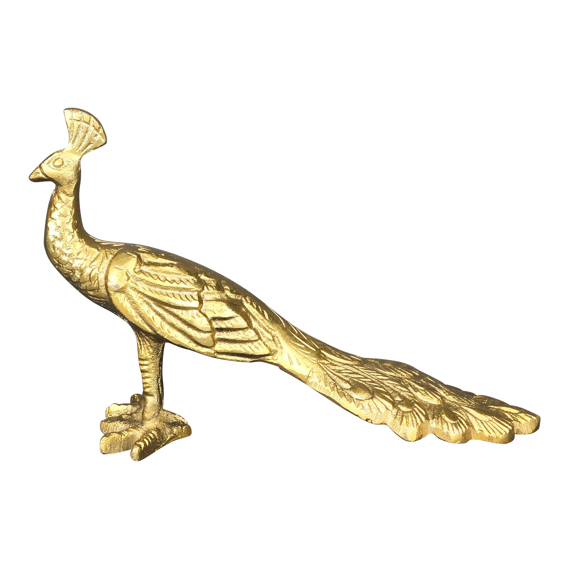 Vintage Gold-Tone Metal Peacock Sculpture | Chairish