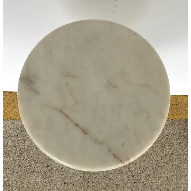 Modern Global Views Modern Small Solid White Marble Tower Side Table For Sale - Image 3 of 3