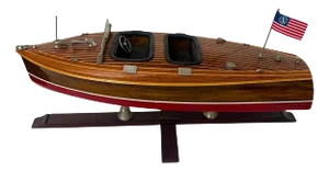 Miniature Motorboat in Various Woods, Metal and Lacquer from Chris Craft, Usa, 1950