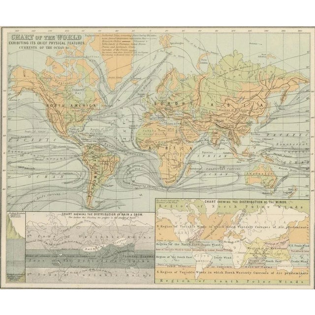 Antique Charts of the World Physical, 1884 For Sale - Image 12 of 13