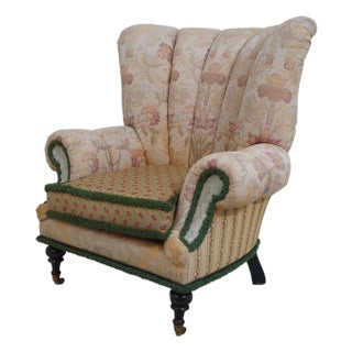 Ej Victor Carol Bolton Channel Back Upholstered Chair For Sale