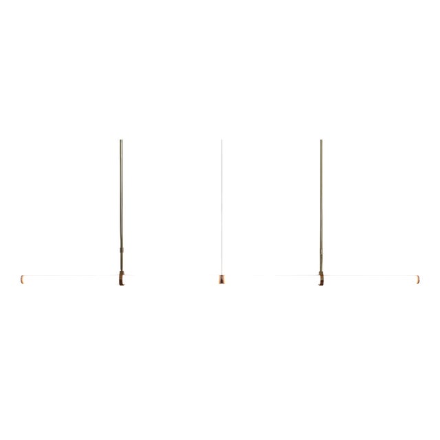Linear Light LO015 Pendant Light in Satin Brass by Naama Hofman For Sale