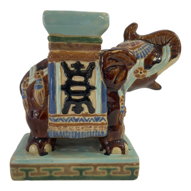 Majolica Pottery Elephant For Sale