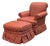 Recently Reupholstered Swivel Chair With Ottoman For Sale