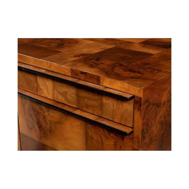 1970s Paul Evans 'Cityscape' Patchwork Burl and Chrome Executive Desk, 1970s, Signed For Sale - Image 5 of 7