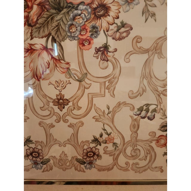 Framed Vintage Ralph Lauren Silk Scarf Floral For Sale - Image 9 of 9