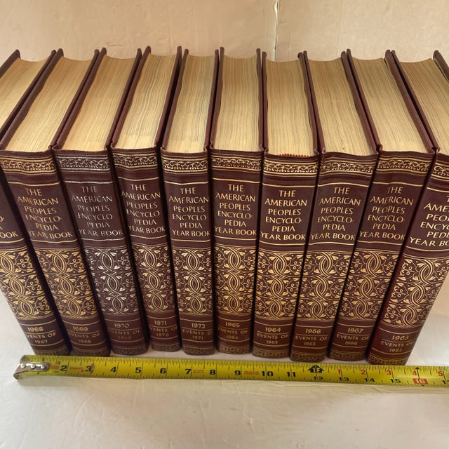 American Vintage Leather Books - Set of 10 - Decorative - Burgundy Red and Gold For Sale - Image 3 of 13