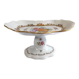 1970s White Footed Serving Tray Display Dish For Sale