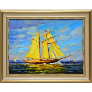 Regatta. Modern Original Hand Painting. For Sale