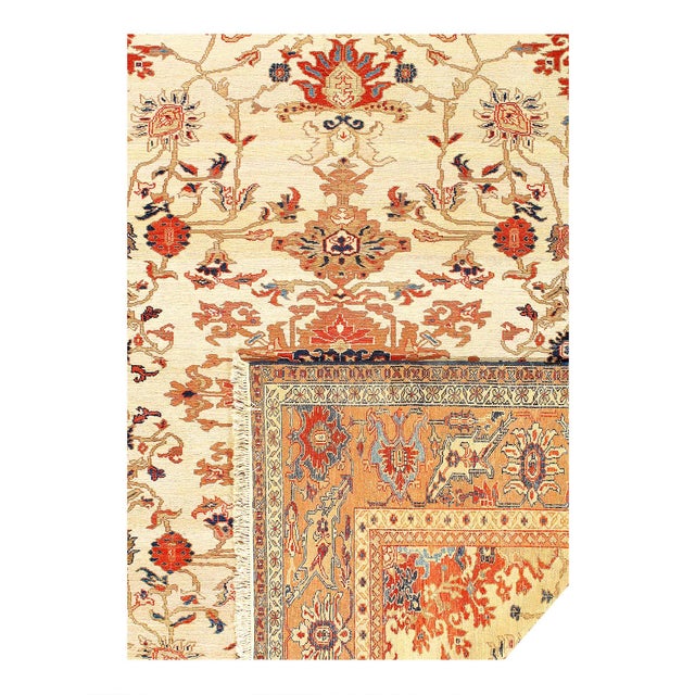 Traditional 1950s Pasargad DC Ivory Color Fine Hand Knotted Mahal Rug For Sale - Image 3 of 3