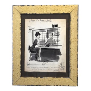 1990s Man to Man - Jailhouse Visit Drawing For Sale