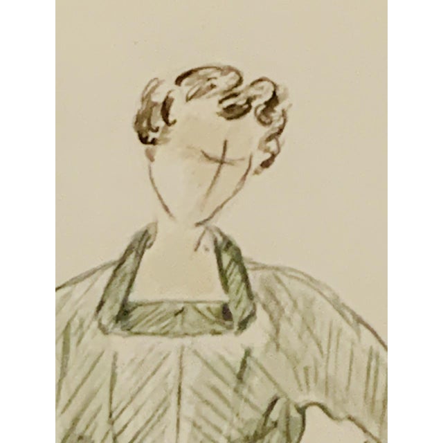 Berthe Duquaine, Figurative Composition, 1950s, Pencil on Paper For Sale - Image 10 of 18