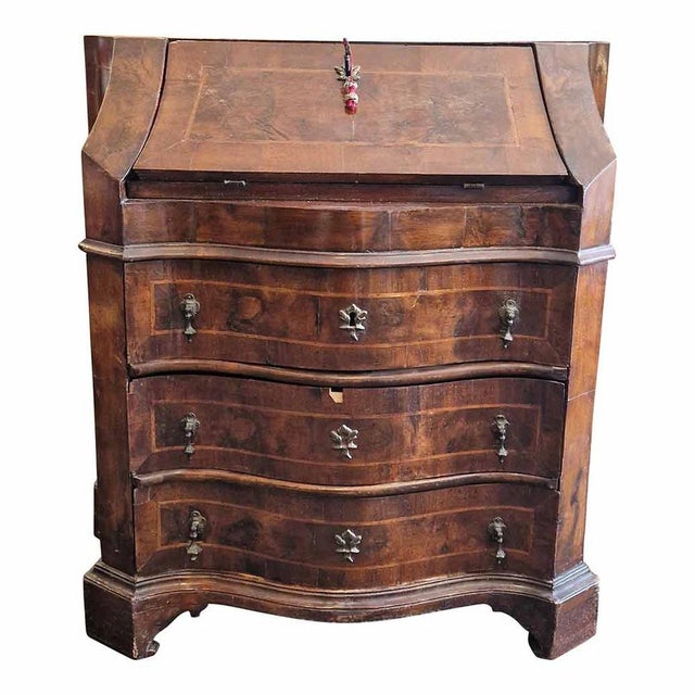 1920s Venetian Louis XIV Secretaire Veneered in Briarwood, 1920s For Sale - Image 5 of 11