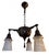 Circa 1910’s Art Nouveau Chandelier With Etched Palm Motif Shades For Sale - Image 4 of 9