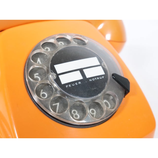 1970s Space Age Rotary Dial Telephone Orange from Siemens, 1970s For Sale - Image 5 of 10