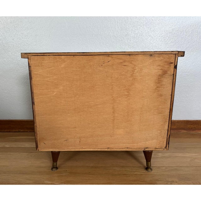 1950s 1950s Mid-Century Record Cabinet With Sliding Doors and Brass Pulls For Sale - Image 5 of 11