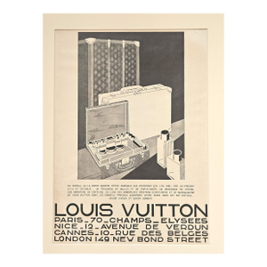 1927 French Art Deco Louis Vuitton Advertisment Print-Luxury Travel Needs, Matted