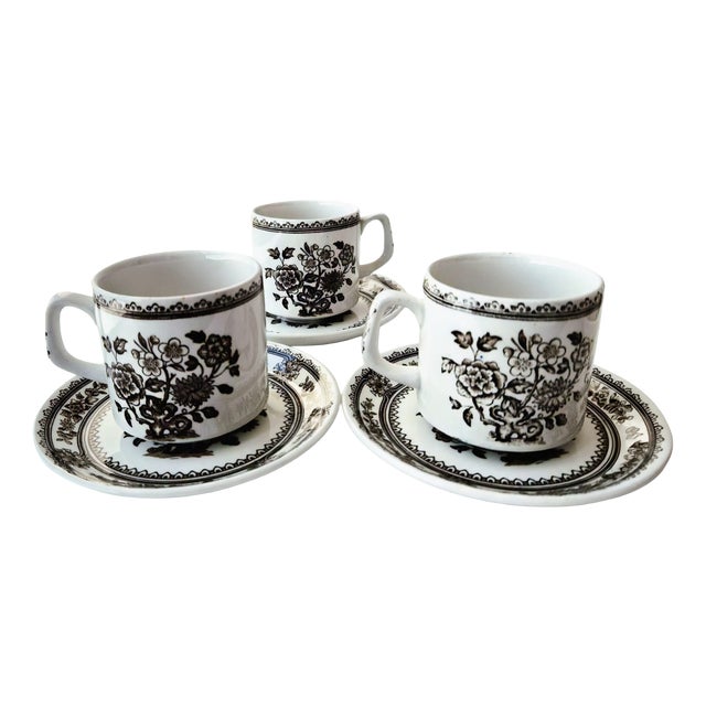 Vintage Coffee Cups and Saucers from Wood & Sons, 1960s, Set of 6 For Sale