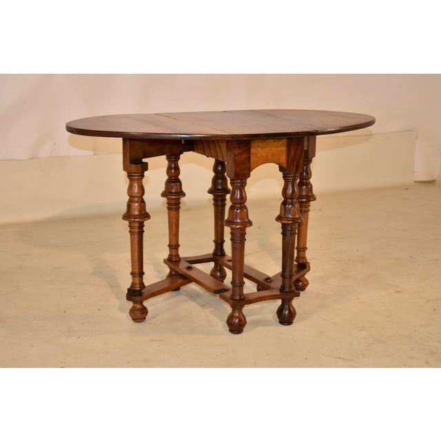 Walnut Dropleaf Table From England, Circa 1900 For Sale In Greensboro - Image 6 of 11