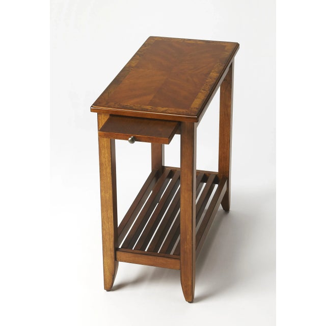 Spritely Home Accent Furniture Irvine Side Table, Medium Brown For Sale - Image 4 of 4