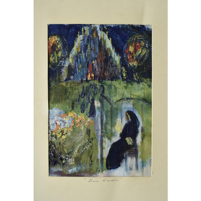 Frideborg Bryth, Finis Lordes, 1950s Oil on Board This work is signed by the artist and has an title Dimensions 37/28...