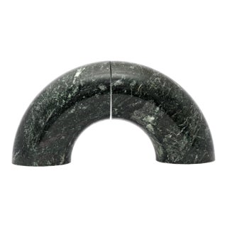 Green Marble Arch Bookends: Vintage Stone Decor by Bijan, Set of 2 For Sale
