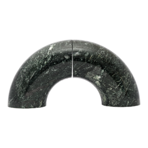 Green Marble Arch Bookends: Vintage Stone Decor by Bijan, Set of 2