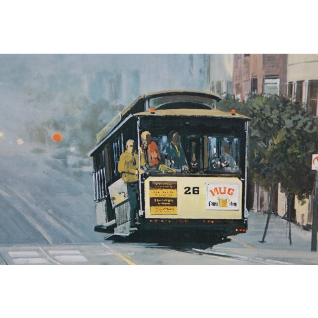 Late 20th Century Robert Kent Lithograph Print 'San Francisco Cable Car in Fog' For Sale - Image 9 of 12
