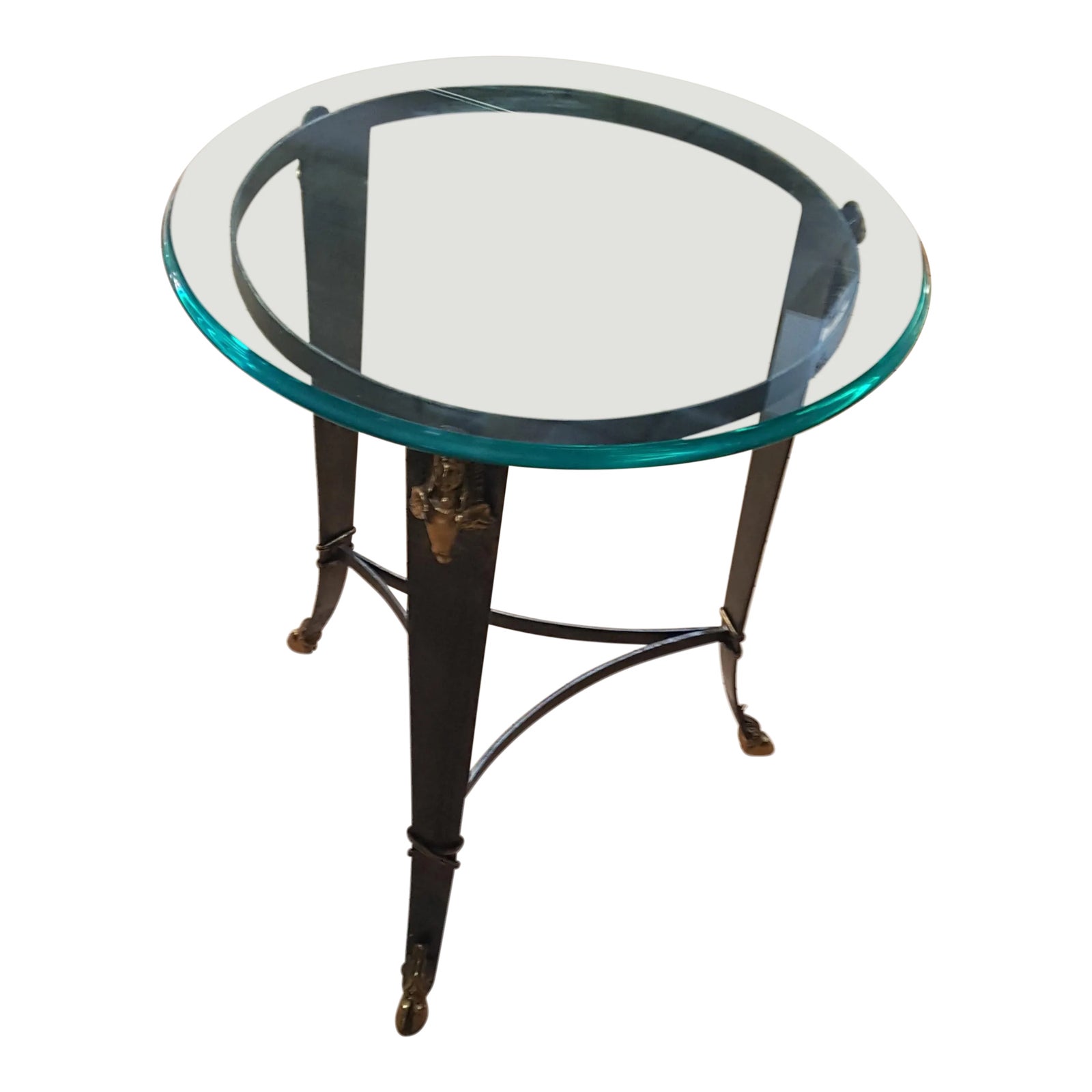 Maitland-Smith Glass Top Occasional Table | Chairish