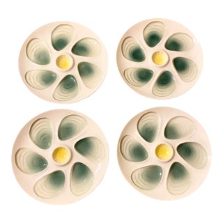 Antique French Salins Oyster Plates- Set of 4 For Sale