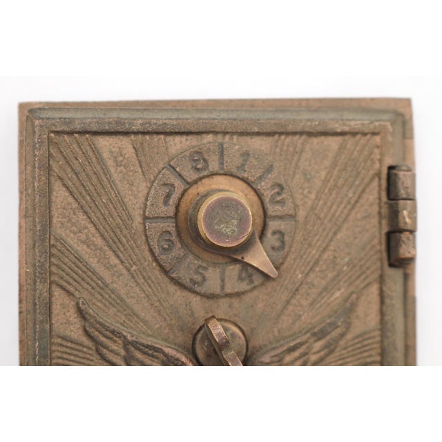 Traditional Vintage Bronze u.s. Post Office Combination Box Door For Sale - Image 3 of 7