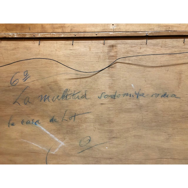 Signed Castro Abstract Expressionist 1960s Latin American Oil Painting Collage, 1964 For Sale - Image 4 of 7