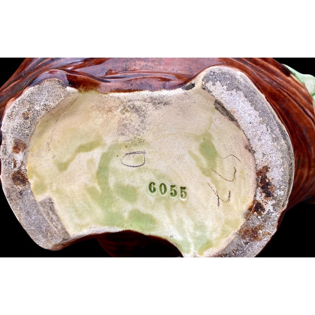 An Art Nouveau Plums Design Majolica Amphora Vase For Sale - Image 13 of 17