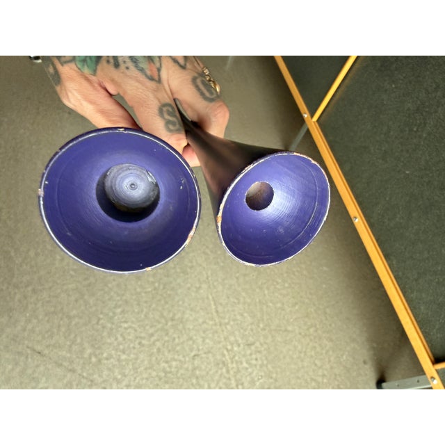 Rare 1960 Verner Panton Vip-302-1 Candlesticks Svend Andersen Denmark Purple Reversible Wood Pair For Sale - Image 15 of 15