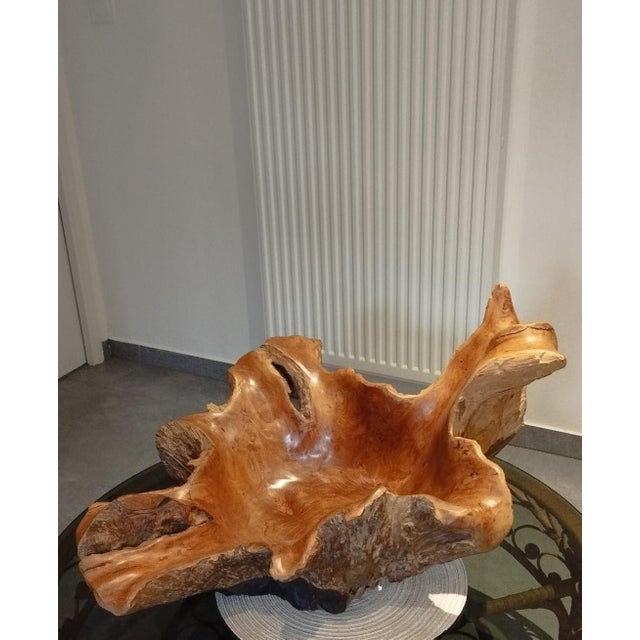Brutalist Sculptural Wooden Centerpiece, 1970s For Sale - Image 6 of 17