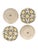 Folk Art Set of 4 Bat Trang Vietnamese Ceramic Dessert/Salad Plates With Yellow and Blue Hand Painted Floral Motifs For Sale - Image 3 of 8