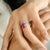 Ruby Red 18k Gold Modern Art Ruby Open Cuff Cluster Diamond Ring Size 7 For Sale - Image 8 of 12